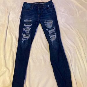dark blue ripped jeans nice quality size 0